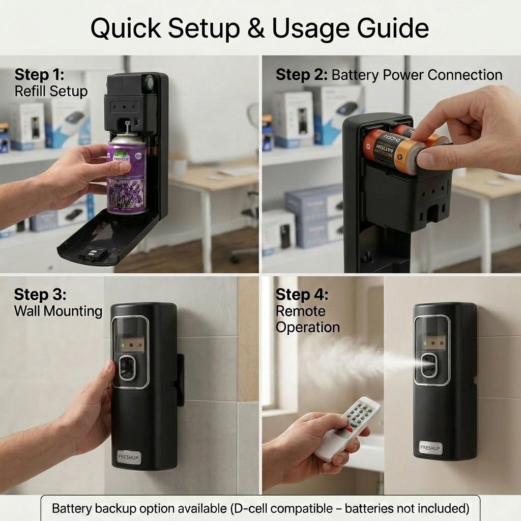 Black Remote Control Air Dispenser With Free 300ml Refill