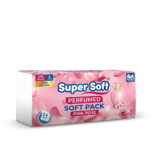Premium Super Soft Perfumed Softpack Tissue | 275 x 2 Ply (550 Tissues) | 20x20cm Large Size | Gentle Fragrance | Everyday Use