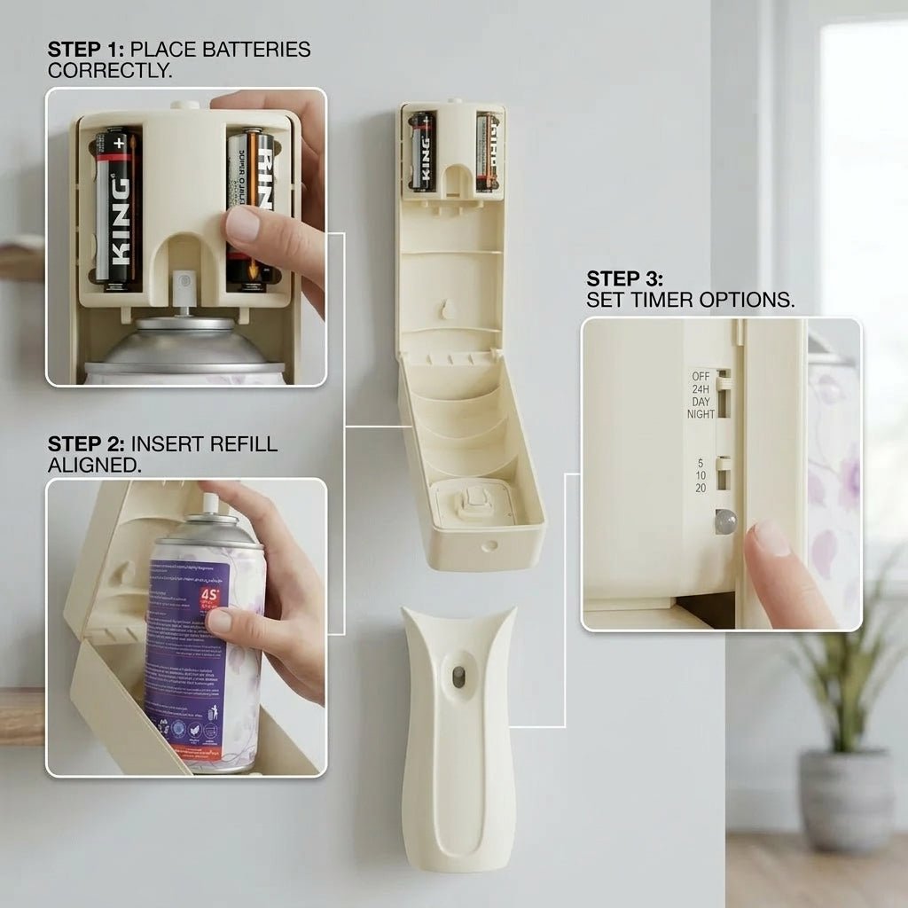 Automatic Air Freshener Dispenser – Airwick Design with Free Air Freshener & Batteries - Little Hygiene