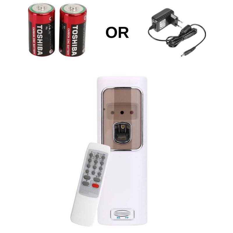 Automatic Air Freshener Dispenser with Remote, Adapter & Refill – Dual Power Spray Machine - Little Hygiene