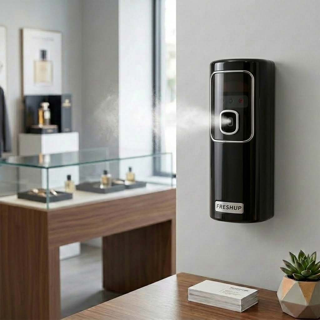 Black LED Automatic Air Freshener Dispenser With Free 300ml Refill - Little Hygiene