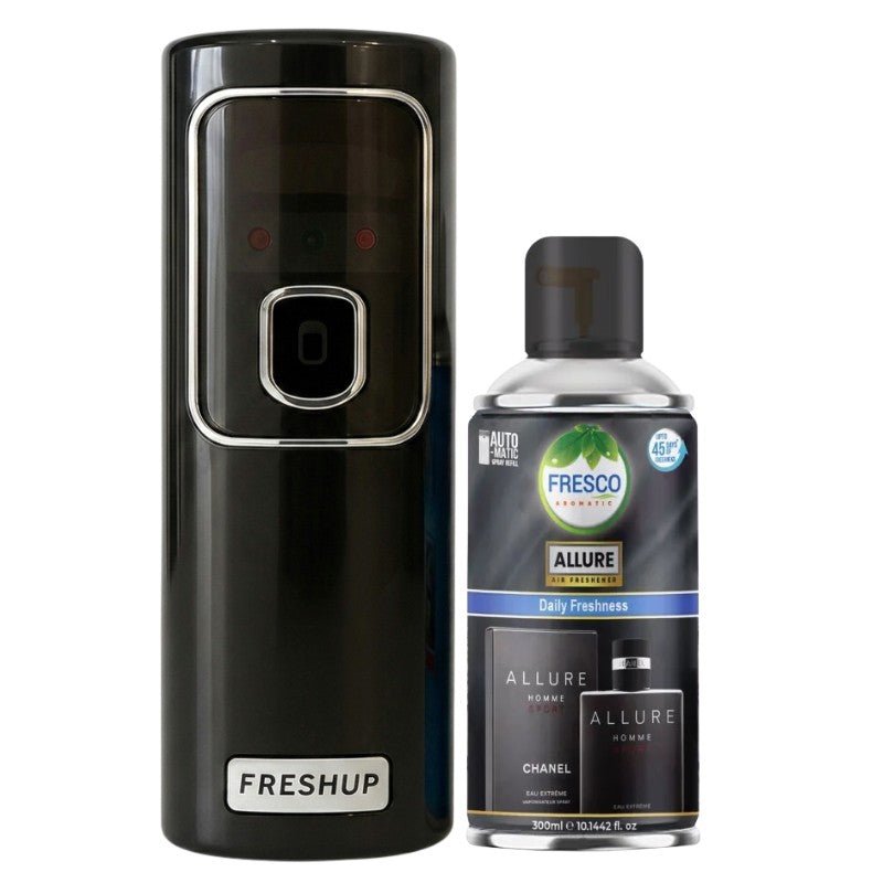 Black LED Automatic Air Freshener Dispenser With Free 300ml Refill - Little Hygiene