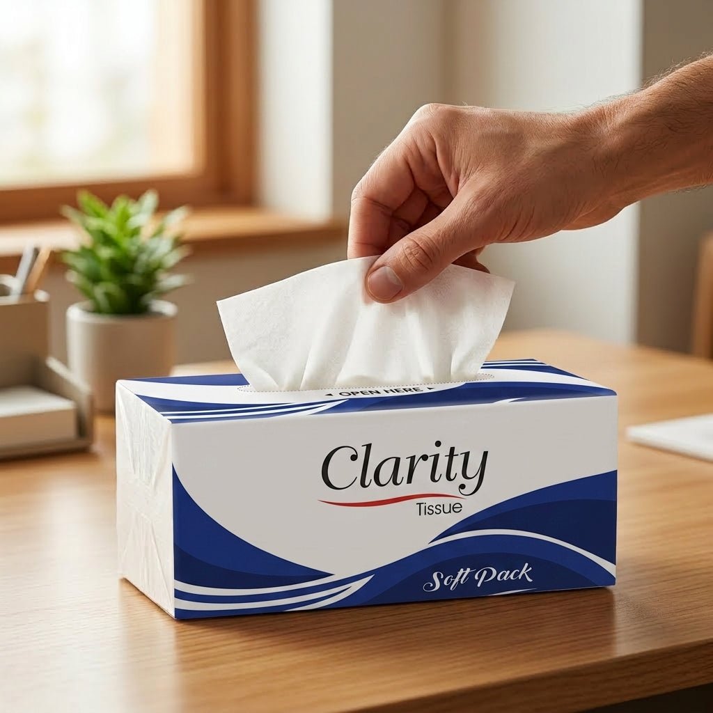 Clarity Premium Soft Pack Tissue | 2 Ply Soft & Gentle Facial Tissue | 400–450 Sheets - Little Hygiene