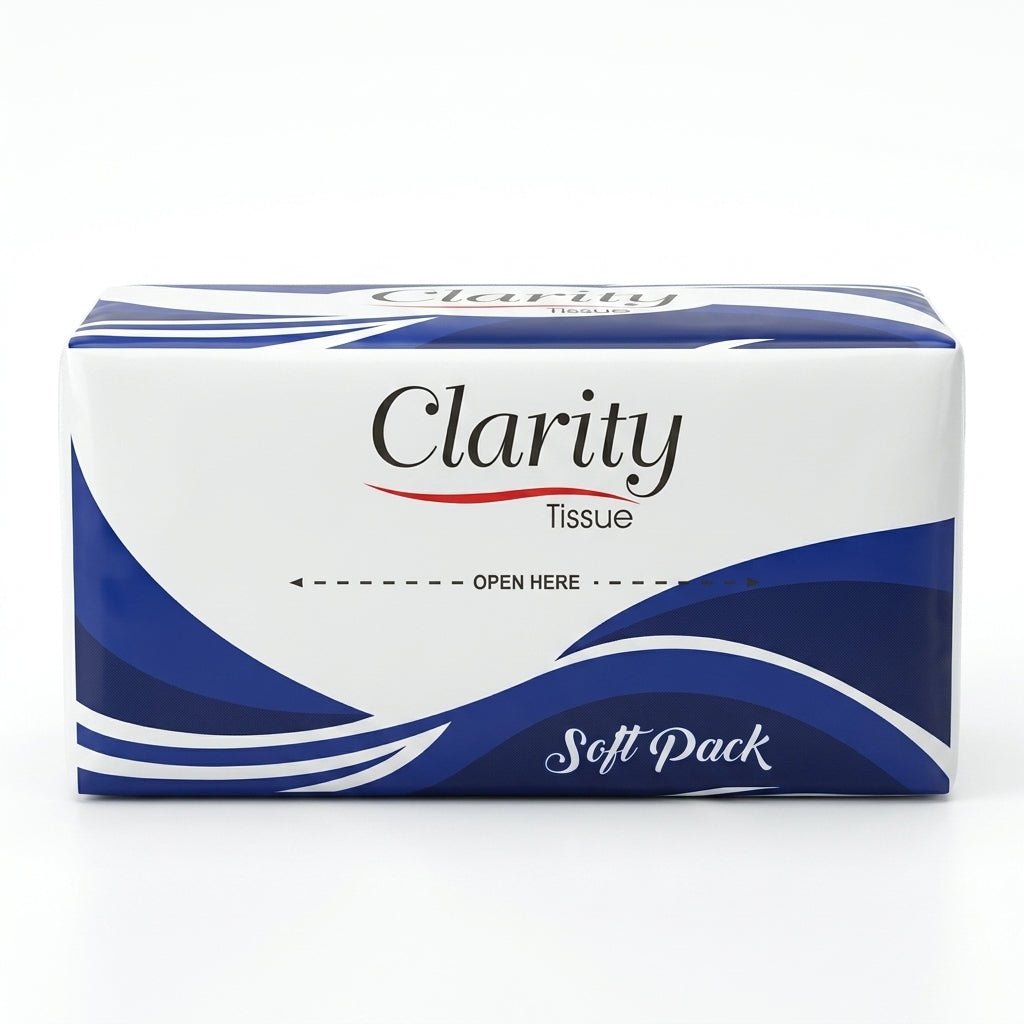 Clarity Premium Soft Pack Tissue | 2 Ply Soft & Gentle Facial Tissue | 400–450 Sheets - Little Hygiene