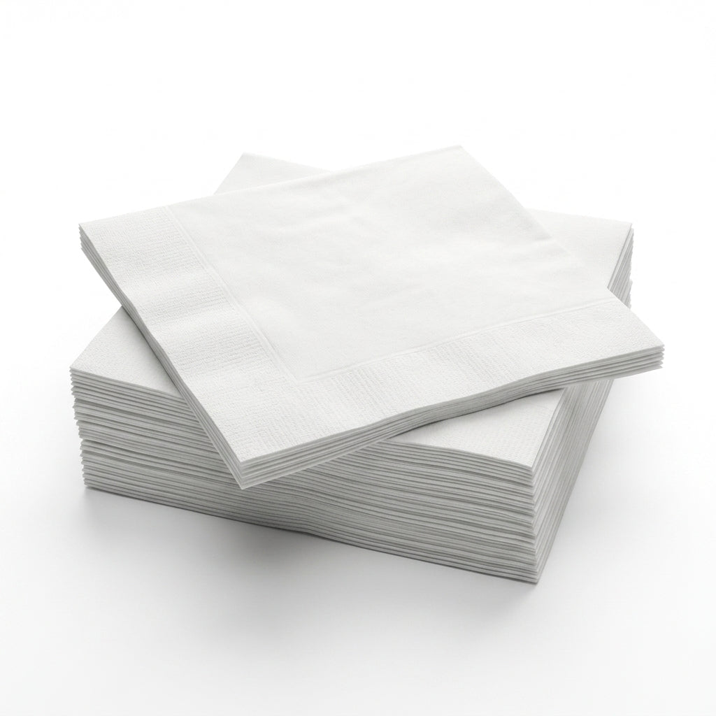 Coffee Napkins 22x22 cm | 100 Sheets 2x Folded Soft Tissue Napkins for Coffee, Tea, Café, Home & Office Use - Little Hygiene