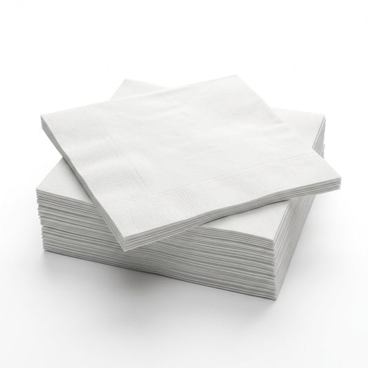 Coffee Napkins 22x22 cm | 100 Sheets 2x Folded Soft Tissue Napkins for Coffee, Tea, Café, Home & Office Use - Little Hygiene