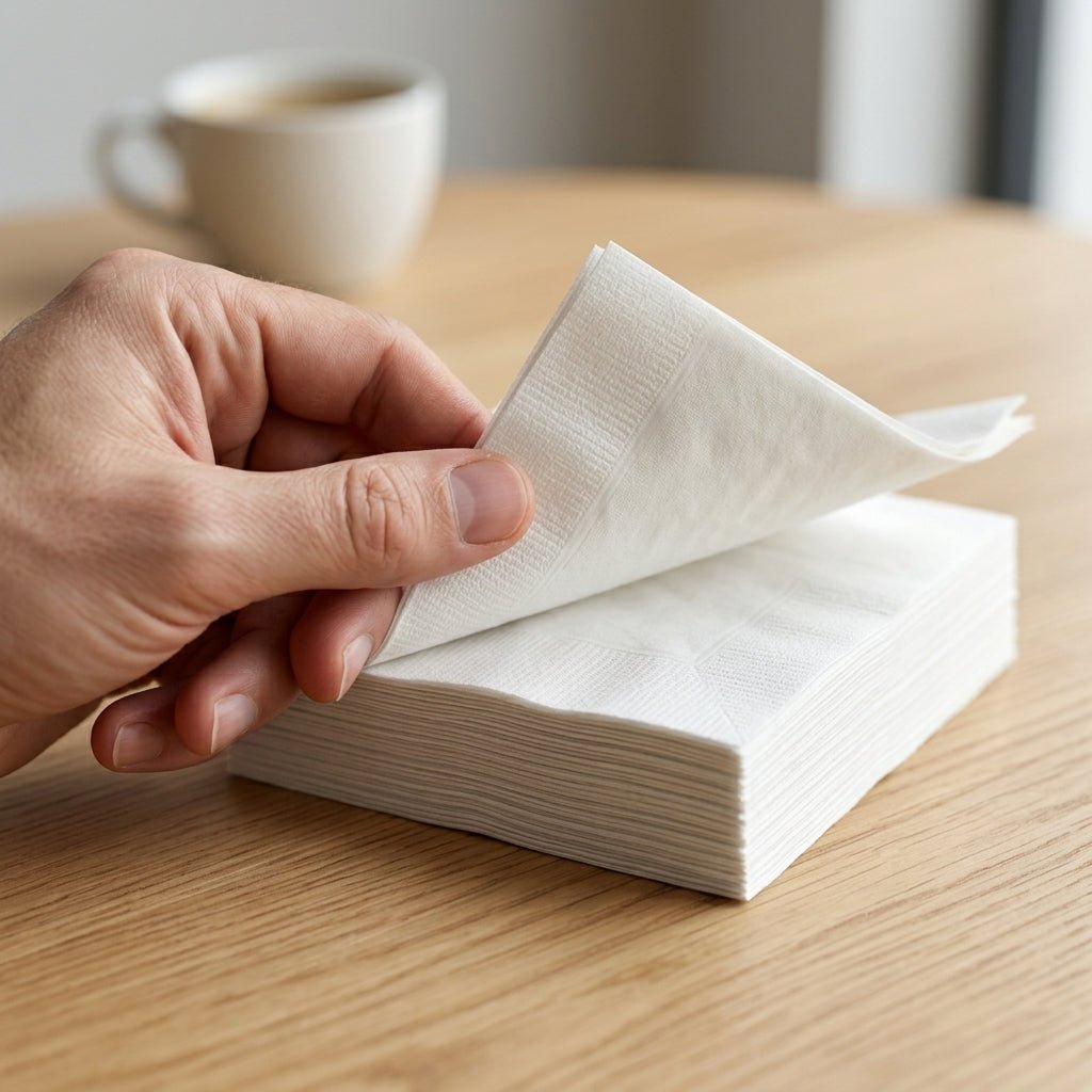 Coffee Napkins 22x22 cm | 100 Sheets 2x Folded Soft Tissue Napkins for Coffee, Tea, Café, Home & Office Use - Little Hygiene