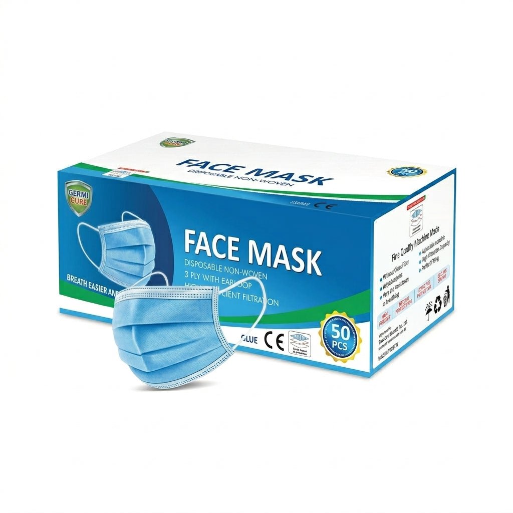 Disposable Face Mask 50 Pcs Pack | 3 Ply Comfortable Fit with Nose Pin - Little Hygiene