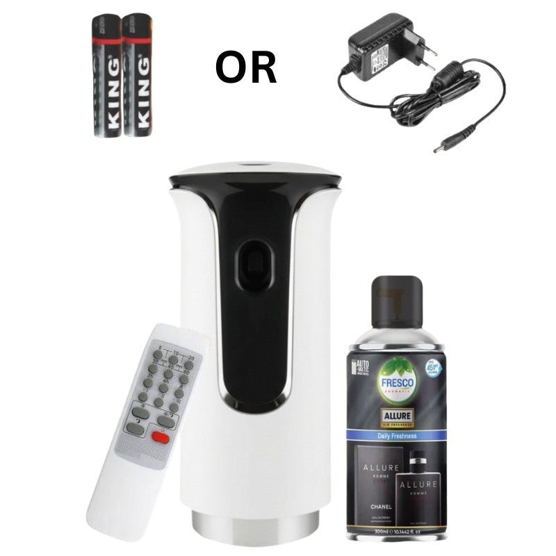Premium LED Remote Control Automatic Air Freshener Dispenser with Free Air Freshener 300ml - Little Hygiene