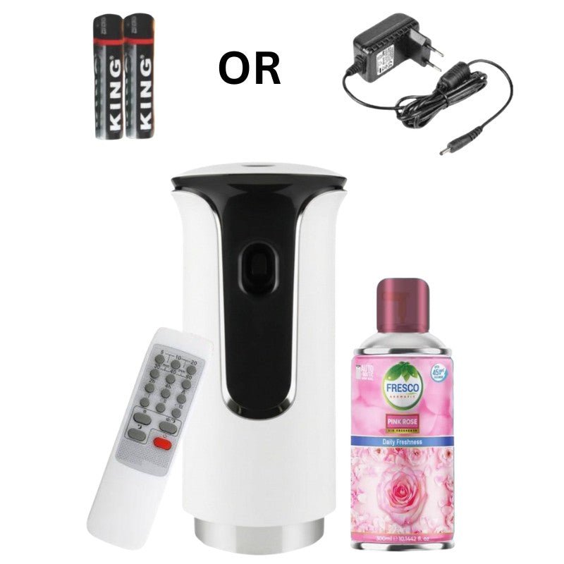 Premium LED Remote Control Automatic Air Freshener Dispenser with Free Air Freshener 300ml - Little Hygiene