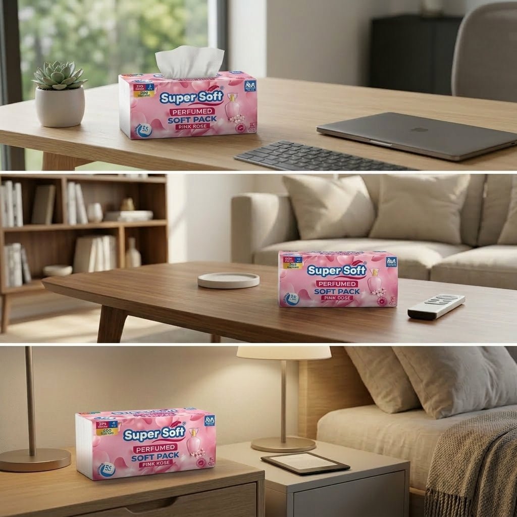 Premium Super Soft Perfumed Softpack Tissue | 275 x 2 Ply (550 Tissues) | 20x20cm Large Size | Gentle Fragrance | Everyday Use - Little Hygiene