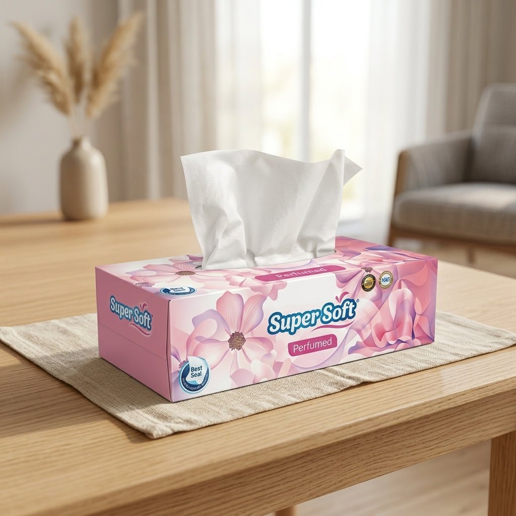Premium Super Soft Perfumed Tissue Box | 100 Sheets 2 Ply | 100% Pulp Fresh Paper | Gentle Everyday Use | Compact 17x20cm Pack - Little Hygiene