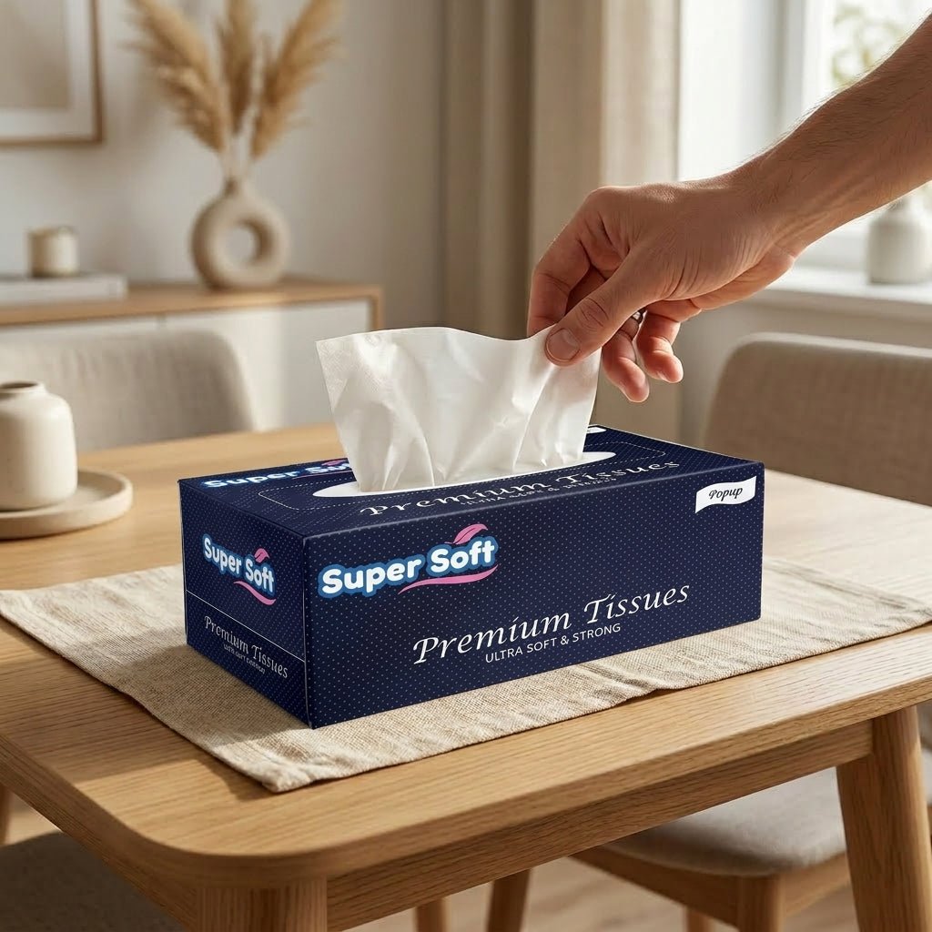 Premium Super Soft Pop Up Tissue Box | 150 Sheets 2 Ply | 100% Pulp Fresh Paper | Soft Everyday Use | Large 15x20cm Tissue Size - Little Hygiene