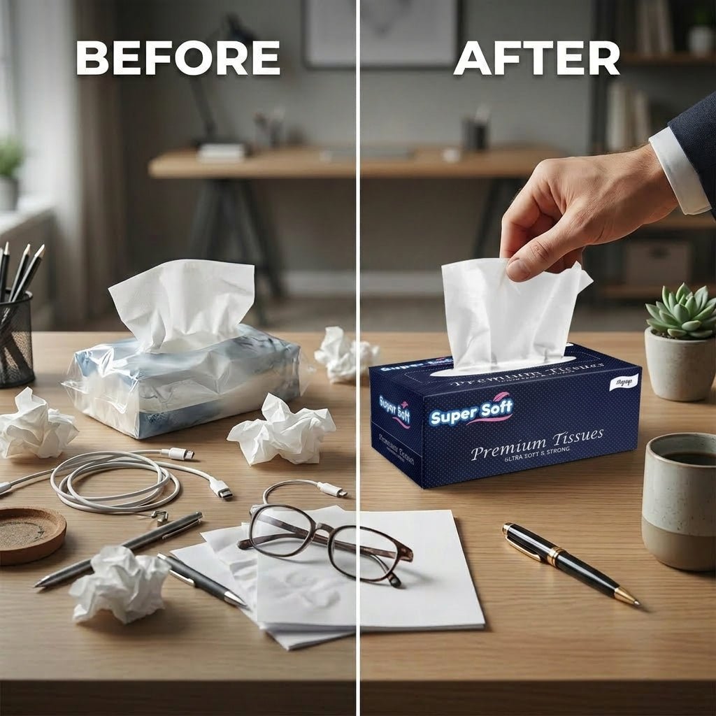 Premium Super Soft Pop Up Tissue Box | 150 Sheets 2 Ply | 100% Pulp Fresh Paper | Soft Everyday Use | Large 15x20cm Tissue Size - Little Hygiene