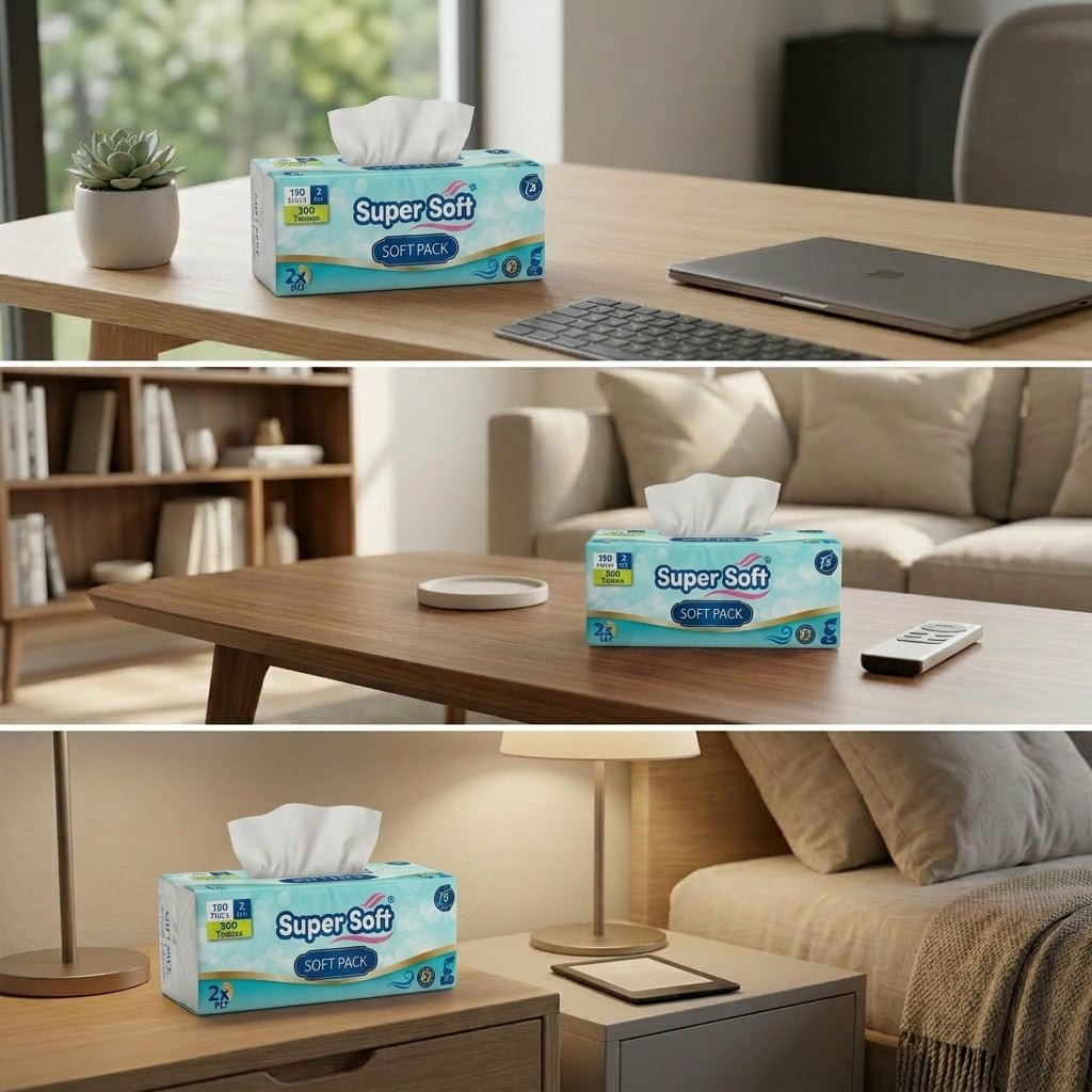 Premium Super Soft Softpack Tissue | 150 x 2 Ply (300 Tissues) | 15x20cm Compact Size | Premium Quality Paper | Everyday Gentle Use - Little Hygiene