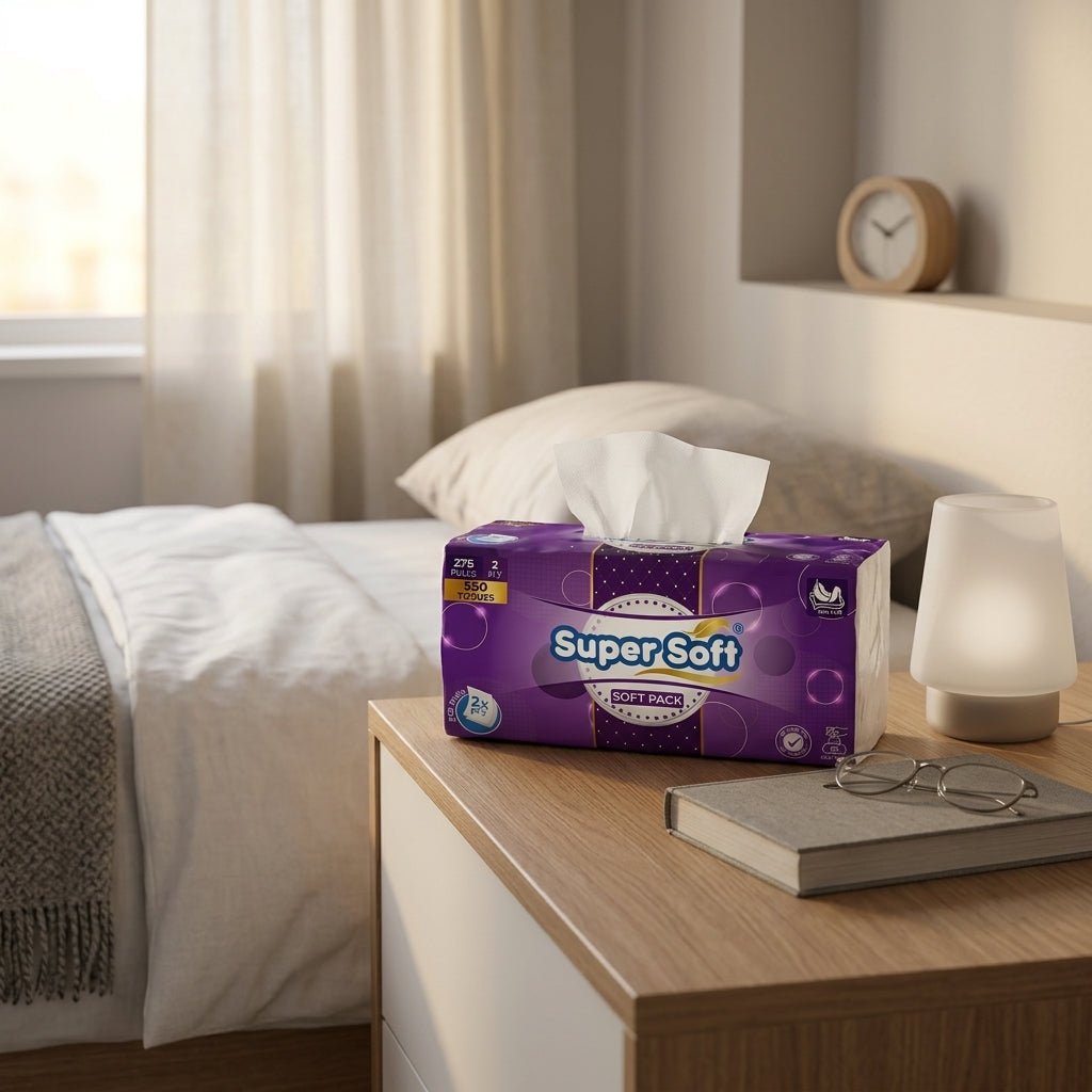 Premium Super Soft Softpack Tissue | 275 x 2 Ply (550 Tissues) | 20x20cm Large Size | 100% Pulp Fresh Paper | Everyday Gentle Use - Little Hygiene