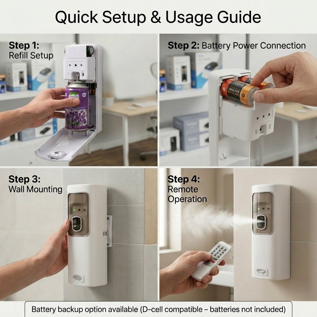 Remote Control Air Dispenser With Free 300ml Refill - Little Hygiene