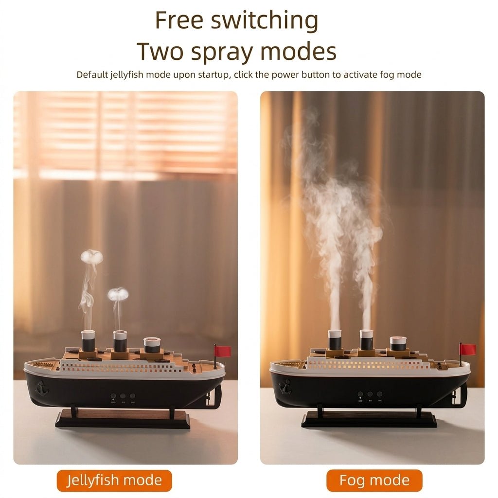 Remote Control Ship Aroma Diffuser | Free 25ml Fragrance for a Relaxing & Colorful Ambience - Little Hygiene