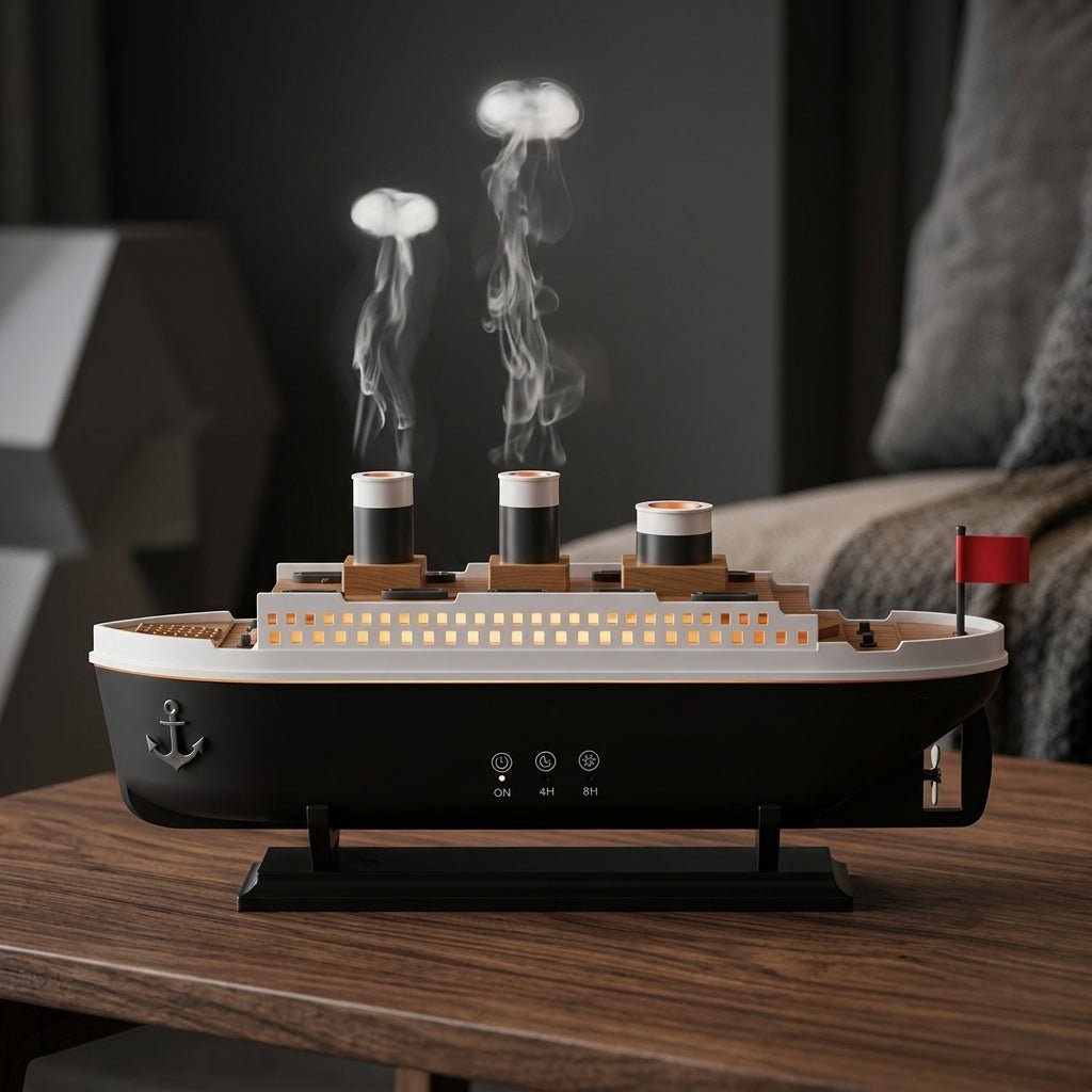Remote Control Ship Aroma Diffuser | Free 25ml Fragrance for a Relaxing & Colorful Ambience - Little Hygiene