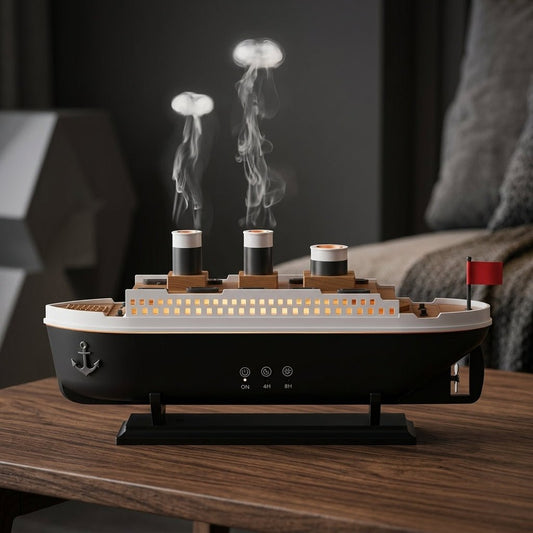 Remote Control Ship Aroma Diffuser | Free 25ml Fragrance for a Relaxing & Colorful Ambience - Little Hygiene